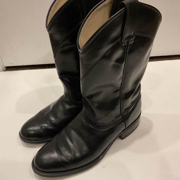 Laredo Women’s Black Leather Roper Cowboy Boots, Size 8.5 M - Picture 2 of 8